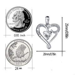 Radiant Love S925 Silver Heart Necklace - Sparkling Diamond Accent Pendant