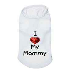 "I Love Mom" Cotton Dog Vest - Adorable Pet Fashion Statement!