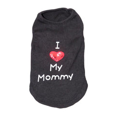 "I Love Mom" Cotton Dog Vest - Adorable Pet Fashion Statement!