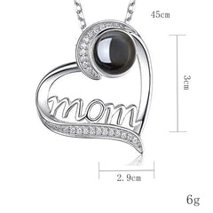 Elegant MOM Heart Necklace