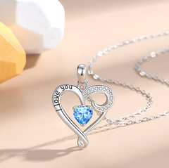 Radiant Love S925 Silver Heart Necklace - Sparkling Diamond Accent Pendant