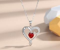 Radiant Love S925 Silver Heart Necklace - Sparkling Diamond Accent Pendant