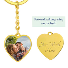 Drive Safe Handsome - CUSTOMIZABLE Photo Heart Keychain
