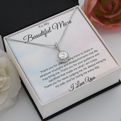 To My Beautiful Mom, I Love You Necklace