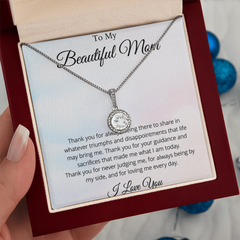 To My Beautiful Mom, I Love You Necklace