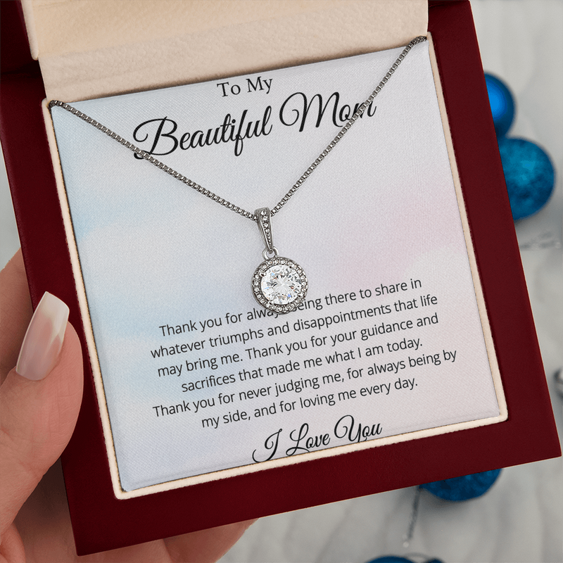 To My Beautiful Mom, I Love You Necklace