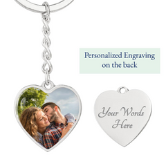 Drive Safe Handsome - CUSTOMIZABLE Photo Heart Keychain