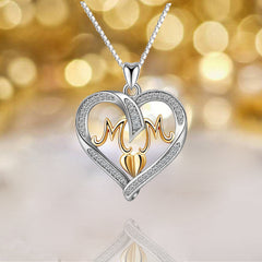 Eternal Love Heart MOM Pendant - S925 Sterling Silver Necklace